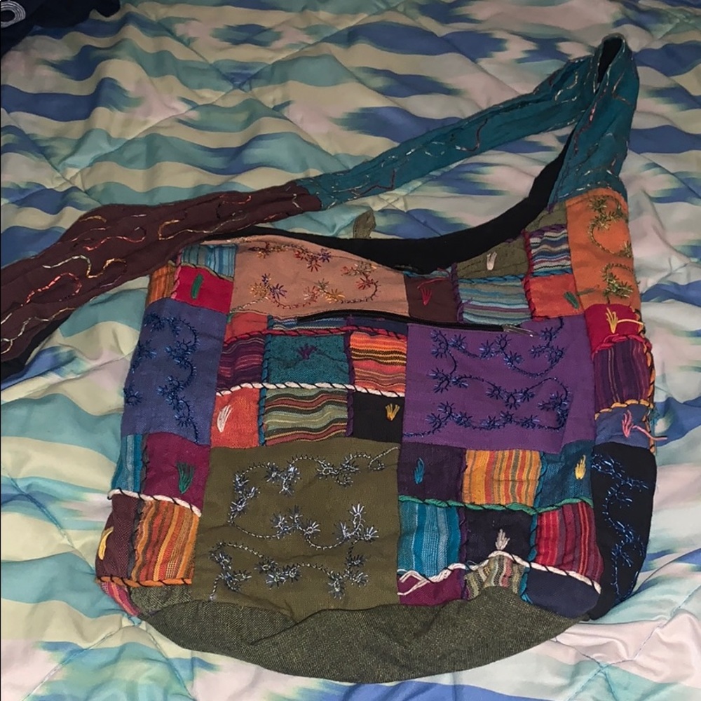 boho patchwork hobo bag